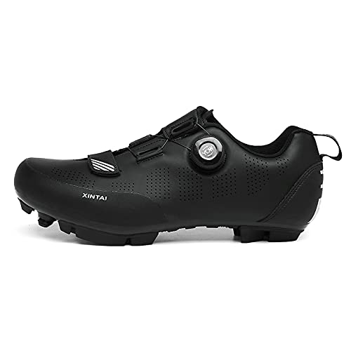 KUXUAN Zapatillas de Ciclismo Zapatillas de Ciclismo de Carretera para Exteriores para Mujer para Hombre Zapatillas de Ciclismo de competición Zapatillas MTB para Hombre,Black-43EU