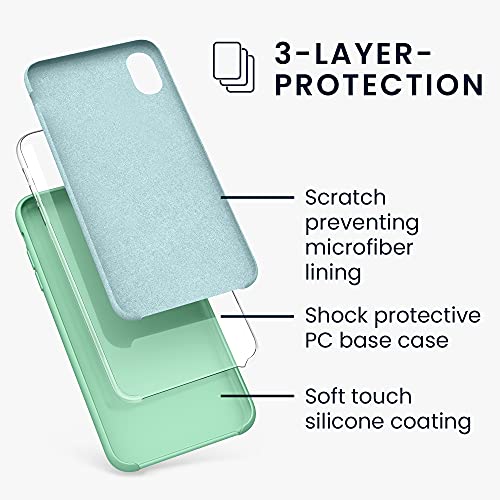 kwmobile Carcasa Compatible con Apple iPhone XR - Funda de Silicona para móvil - Cover Trasero en Verde Menta