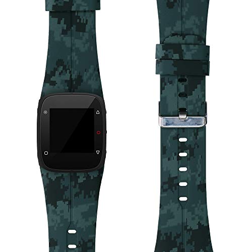 kwmobile Pulsera Compatible con Polar M400 / M430 - Brazalete de Silicona y TPU Motivo Camuflaje Verde Claro/Verde/Verde Oscuro