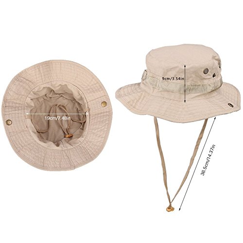 Leisial Sombrero de Pescador Camuflaje del Ejército de ala Ancha Borde Redondo Anti-UV Algodón Acampada Senderismo Deporte al Aire Libre Ocio Gorra Montaña para Adulto Unisexo