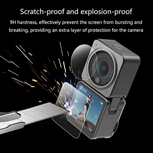 Lente Protector de pantalla para DJI- Action 2 Ulter Cubierta de vidrio templado Dureza 9H Anti-Scrach Anti-Fingerprint Anti-Bubble Phone Protector de pantalla completa Privacidad Vidrio templado Blue