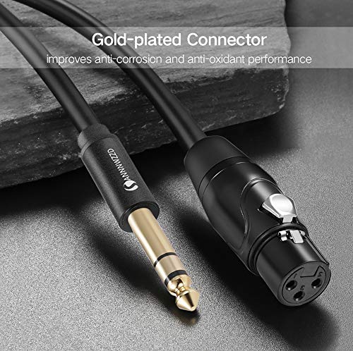 LinkinPerk Cable macho de 6,35 mm a 3 pines XLR F hembra, conector estéreo TRS a XLR equilibrado micrófono (3 m)