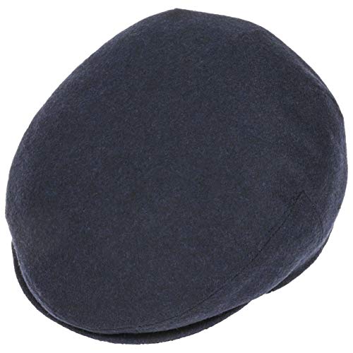 LIPODO Inglese Classic Flatcap Mujer/Hombre - Made in Italy - Unicolor y con Lana - Gorra Plana Otoño/Invierno - Azul Oscuro 62 cm