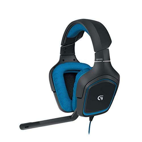 Logitech G430 - Auriculares Gaming (para PC, Xbox One, PS4 y Switch) Color Negro y Azul