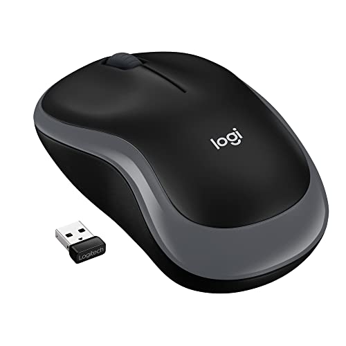 Logitech M185 Ratón Inalámbrico, 2,4 GHz con Mini Receptor USB, Batería 12 Meses, Seguimiento Óptico 1000 DPI, Ambidiestro, PC/Mac/Portátil - Gris