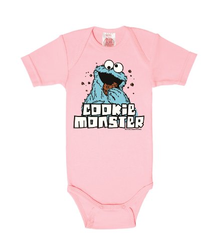 Logoshirt Body para bebé Monstruo de Las Galletas - Barrio Sésamo - Sesame Street - Cookie Monster - Pelele para bebé - Rosa - Diseño Original con Licencia, Talla 98/104, 2-4 años