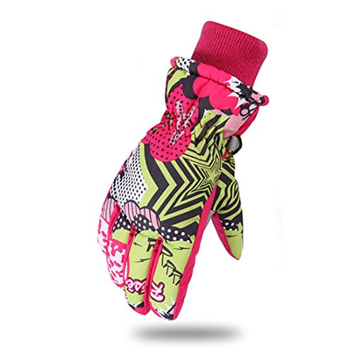 LORYLOLY Guantes de Esquí para Niños, -40 ℃ Invierno Nieve Guantes Grueso y Térmicos para Niño Niña 3-11 Años, Guantes Impermeable Antideslizante para Clima Frío para Patinaje Snowboard Motonieve