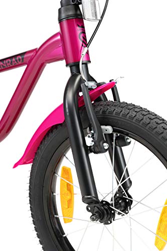 LÖWENRAD Bicicleta Infantil para niños y niñas a Partir de 4-5 años | Bici 16" Pulgadas con Frenos | Berry