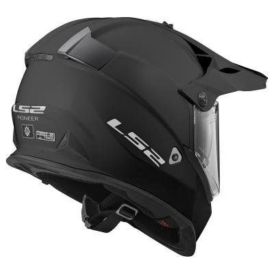 LS2 Casco Moto mx436 Pioneer, Matt black, m