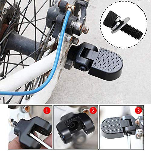 LWZko 2 Piezas Clavijas del Pedal de Bicicleta, Aleación de Pie para Clavijas, Universal Aleación de Aluminio Plegable Antideslizante Pegs Apoyo Bicicleta para Bicicleta Montaña