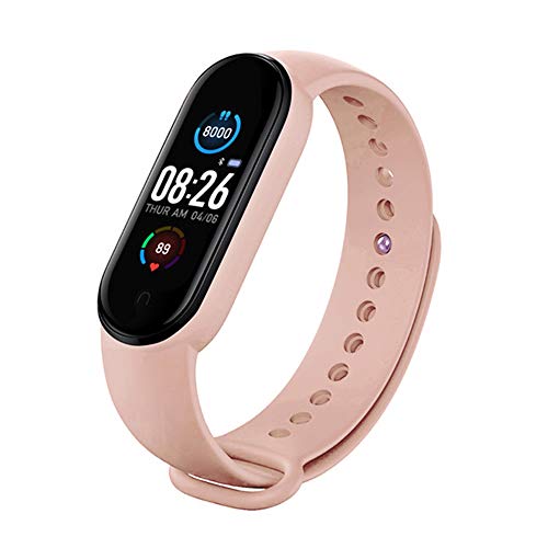 M5 Smart Fitness Tracker,rastreador de actividad Bluetooth con presión arterial monitor de frecuencia cardíaca,pulsera de banda inteligente multifuncional de 0.96 pulgadas para deportes mujeres hombre