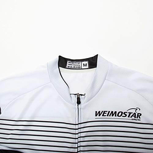 Maillot de ciclismo para hombre, manga larga, reflectante, equipo de la marca profesional -  Blanco -  3XL (altura 185/196 cm peso: 108/120 kg)