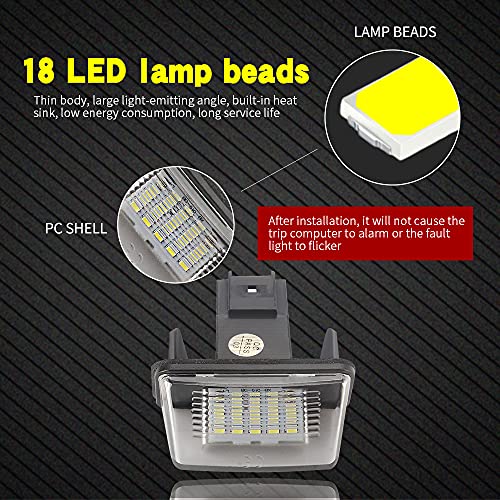 Maimiao 2 Piezas LED Luces de matrícula para coche 18PCS 3528 SMD 12V 6500K CanBus No hay error Xenón Blanco Para Peugeot 206 207 306 307 308 5008 Citroen C3 C4 C5 C6 Berlingo SAXO XSARA Picassor