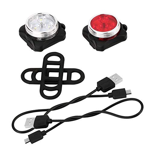 Matedepreso Safety Bicycle Light Front and Back Rear USB Recargable Super Bright LED Light