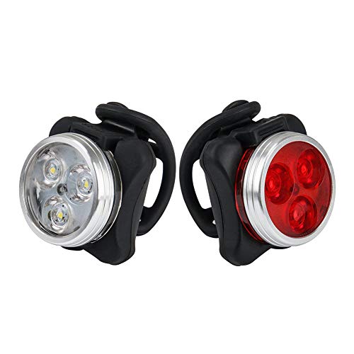 Matedepreso Safety Bicycle Light Front and Back Rear USB Recargable Super Bright LED Light