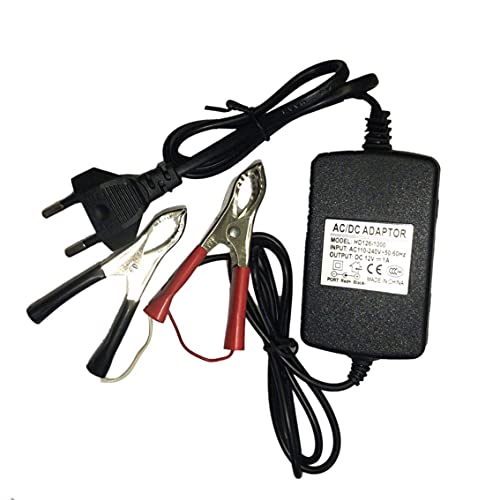 MeterBew1147 Auto Car Motocicleta ATV DC 12V / 1A 15W Cargador de batería Recargable multimodo portátil Universal Tender Maintainer-Black EU