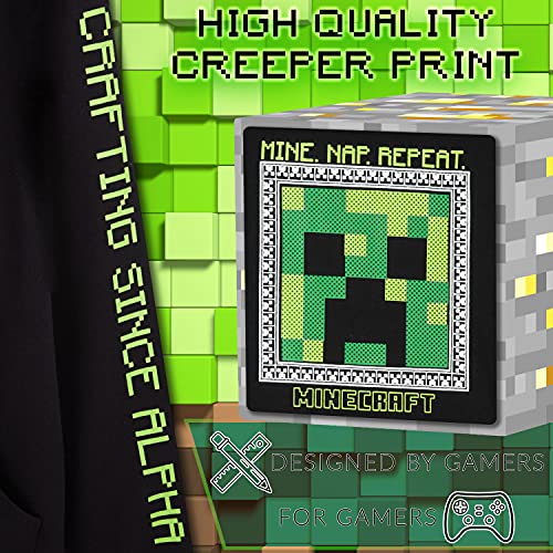 Minecraft Sudadera con Capucha para Niños y Adolescentes, Sudadera Niño 100% Algodón, Regalos para Niños y Adolescentes de 5-14 Años (9-10 años, Negro)