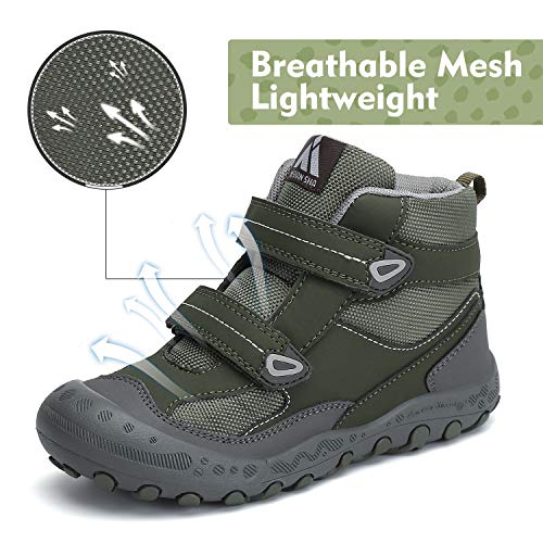 Mishansha Zapatillas Trekking para Niño Calzado Escalada y Transpirables Outdoor Antideslizante Zapatos Verde Gr.36