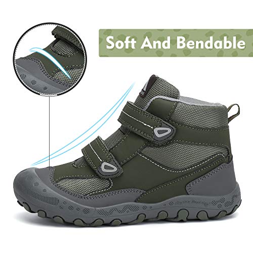 Mishansha Zapatillas Trekking para Niño Calzado Escalada y Transpirables Outdoor Antideslizante Zapatos Verde Gr.36