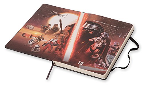 Moleskine Star Wars Edición Limitada, Cuaderno de Rayas con Gráficos y Detalles Temáticos de Kylo Ren, Tapa Dura, Tamaño Grande 13 x 21 cm, Negro, 240 Páginas