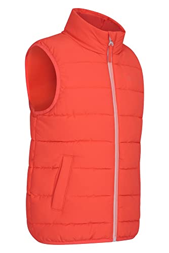 Mountain Warehouse Chaleco Acolchado Rocko para niños - Impermeable - Chaleco Acolchado de Microfibra - 2 Bolsillos Delanteros - Cuerpo cálido para niños y niñas Coral 7-8 Años