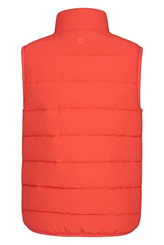 Mountain Warehouse Chaleco Acolchado Rocko para niños - Impermeable - Chaleco Acolchado de Microfibra - 2 Bolsillos Delanteros - Cuerpo cálido para niños y niñas Coral 7-8 Años