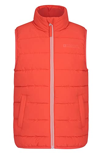 Mountain Warehouse Chaleco Acolchado Rocko para niños - Impermeable - Chaleco Acolchado de Microfibra - 2 Bolsillos Delanteros - Cuerpo cálido para niños y niñas Coral 7-8 Años