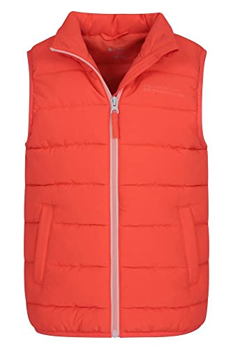 Mountain Warehouse Chaleco Acolchado Rocko para niños - Impermeable - Chaleco Acolchado de Microfibra - 2 Bolsillos Delanteros - Cuerpo cálido para niños y niñas Coral 7-8 Años