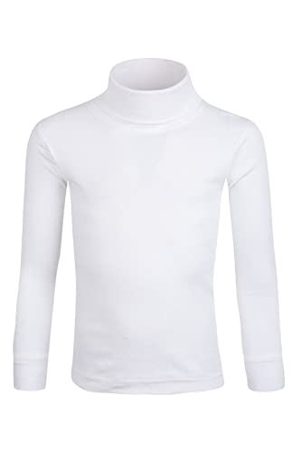 Mountain Warehouse Meribel Camiseta térmica Cuello Alto para niño - Camiseta Interior térmica 100% algodón, Cuello Cisne y Manga Larga - Ideal para Practicar Trekking Blanco 2-3 Años