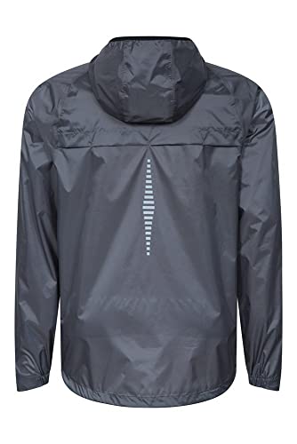 Mountain Warehouse Ultimate Chaqueta Impermeable para Hombre - Chubasquero Transpirable, 10 000 mm, Ligero, Secado rápido - Ideal para Ciclismo, Correr y Senderismo Gris M