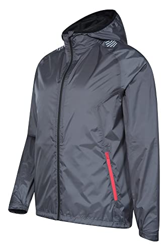 Mountain Warehouse Ultimate Chaqueta Impermeable para Hombre - Chubasquero Transpirable, 10 000 mm, Ligero, Secado rápido - Ideal para Ciclismo, Correr y Senderismo Gris M