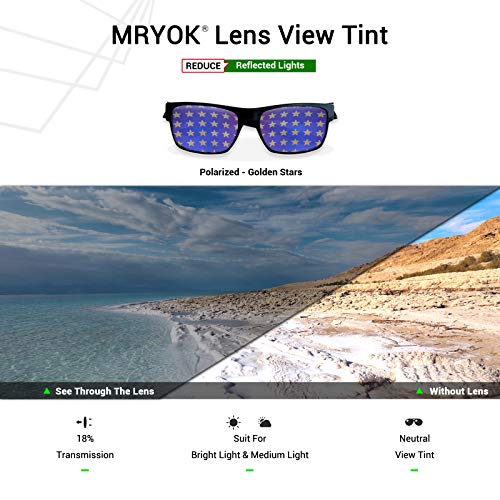 Mryok lentes polarizadas de repuesto para Oakley Jupiter Squared OO9135 – Golden Star