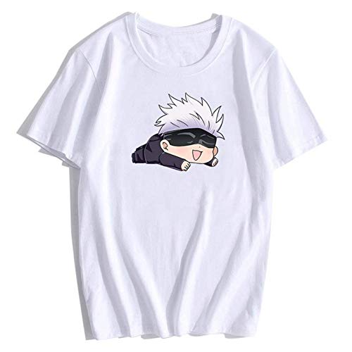 N-B Camiseta para Hombre Jujutsu Kaisen Gojo Satoru Summer Cool Camiseta De Manga Corta Anime Funny Graffiti Printed Casual Hip Hop Tops