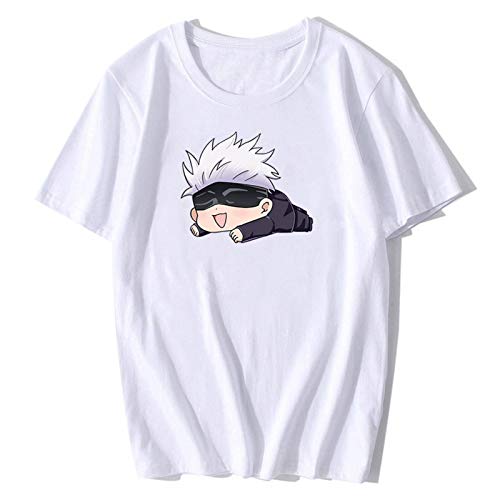 N-B Camiseta para Hombre Jujutsu Kaisen Gojo Satoru Summer Cool Camiseta De Manga Corta Anime Funny Graffiti Printed Casual Hip Hop Tops