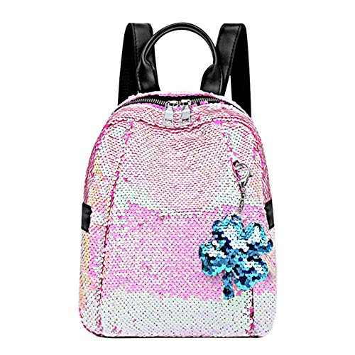 N-B Moda Femenina Mini Degradado Lentejuelas Mochilas Colgante Casual Mujeres Niñas Niños Brillante Escuela Libro Bolsas Hombro