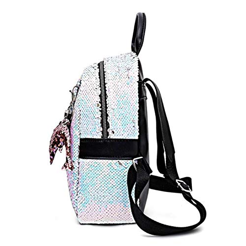 N-B Moda Femenina Mini Degradado Lentejuelas Mochilas Colgante Casual Mujeres Niñas Niños Brillante Escuela Libro Bolsas Hombro