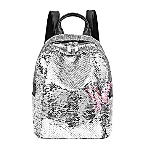 N-B Moda Femenina Mini Degradado Lentejuelas Mochilas Colgante Casual Mujeres Niñas Niños Brillante Escuela Libro Bolsas Hombro