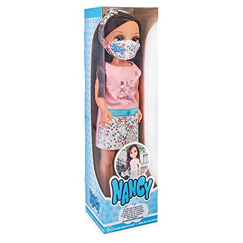 Nancy, un día con mascarilla Trendy, muñeca con mascarilla para niños y niñas a Partir de 3 años (Famosa 700016551)