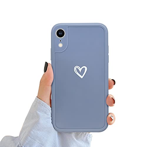 Newseego Funda Compatible con iPhone XR, Carcasa Protectora Antigolpes con Parachoques de TPU Suave para iPhone XR Delgada Funda Love Heart Anti-Choques Case de Telefono para iPhone XR-Gris