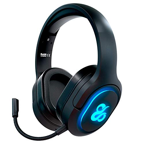 Newskill Scylla - Auriculares Gaming Inalámbricos con Micrófono totalmente Removible compatibles con PC, PS4, Xbox One y Smartphone (efectos de iluminación RGB)