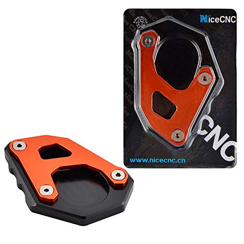 NICECNC Negro Extensión de Almohadilla de Soporte Lateral de Pata de Cabra Grande Billet Compatible con KTM 1050 1090 1190 1290 Adventure 2014 2015 2016 2017 2018 2019 2020