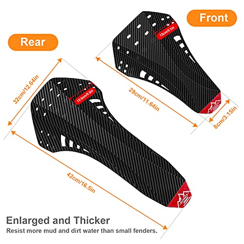 NICEDACK MTB Guardabarros, Bicicleta de montaña Bicicleta de montaña Guardabarros Juego de Mudguard de Bicicleta Fit 16" 20 26 27.5 28 29 Pulgadas Fat Bike, mud Guard Cuesta Abajo Guardabarros MTB