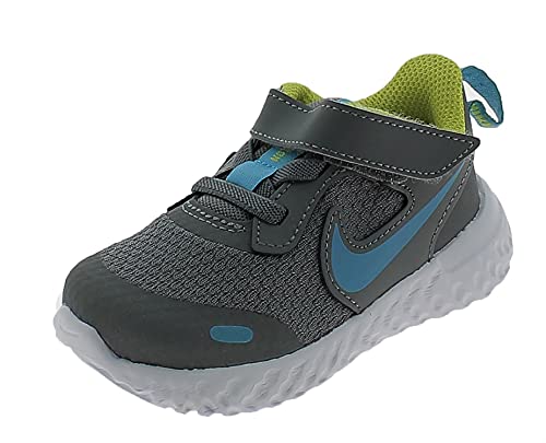 Nike Revolution 5, Zapatillas, Gris Ahumado Cloro Azul, 22.5 EU