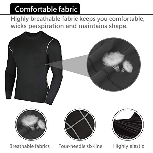 Niksa 3 Piezas Conjunto de Compresion Hombre, Camisetas Compression Mallas Running Pantalon Corto Deporte Ropa Deportiva Hombre para Running Correr Gym Fitness