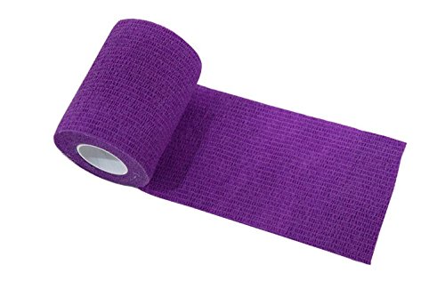 nilo Vendas cohesivas 5 cm x 4,5 m x 24 Rollos, Vendaje Autoadhesivo, Vet Wrap, Deportes Wrap (Morado)