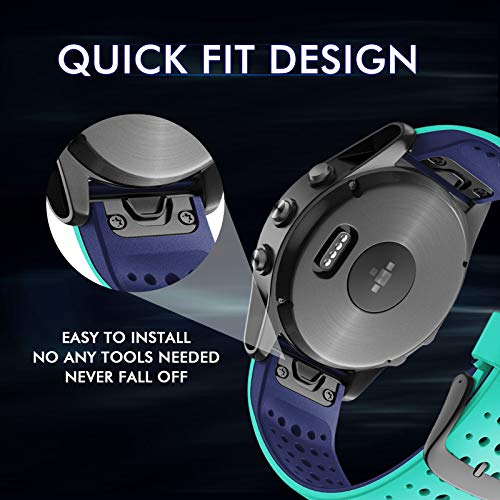 NotoCity Correa Compatible con Garmin Fenix 5/Fenix 6 Pro/Fenix 5 Plus/Fenix 6/Forerunner 945/Forerunner 935/Approach S60/Quatix 5 Correa de Silicona de 22 mm(Menta Verde)