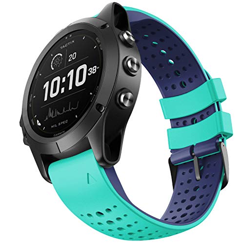 NotoCity Correa Compatible con Garmin Fenix 5/Fenix 6 Pro/Fenix 5 Plus/Fenix 6/Forerunner 945/Forerunner 935/Approach S60/Quatix 5 Correa de Silicona de 22 mm(Menta Verde)