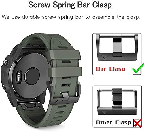 NotoCity Garmin Fenix 3 Correa, Silicona Reemplazo Correa para Garmin Fenix 5X/Fenix 5X Plus/Fenix 6X/Fenix 6X Pro/Fenix 3/Fenix 3 HR, Easy-Fit, no Adapta a Fenix 5(Verde Ejército)