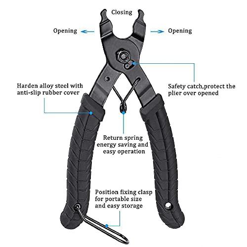 Olymajy Cadenas De Bicicleta, Alicates De Cadena + Cepillo De Cadena + Herramienta De Cadena Removedor De Cadena, Cadena Bici Kit Herramientas de reparación para Cadenas 6 7 8 9 10