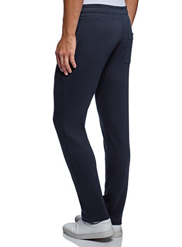 oodji Ultra Hombre Pantalones de Punto Básicos, Azul, XL